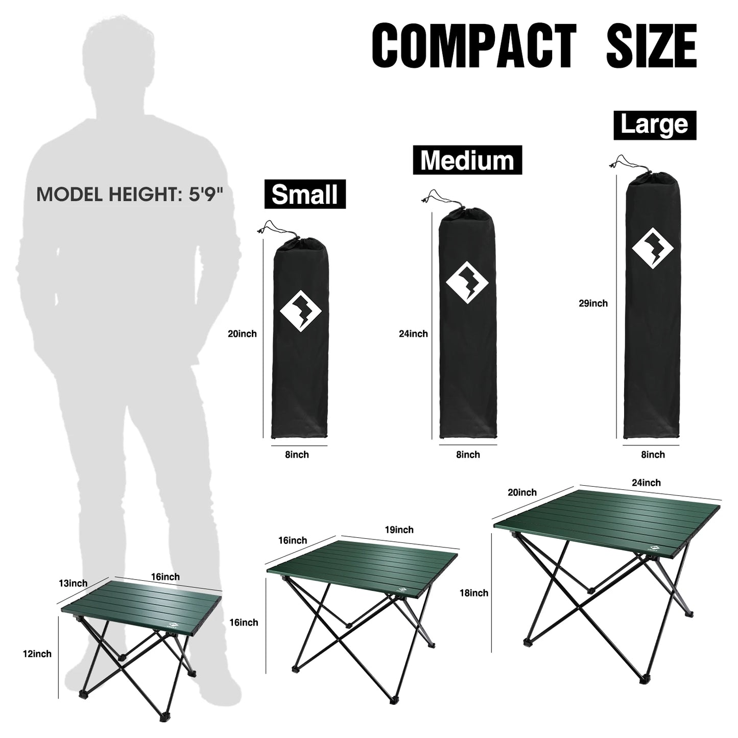 VILLEY Ultralight Aluminum Camping Side Table For Outdoor Use