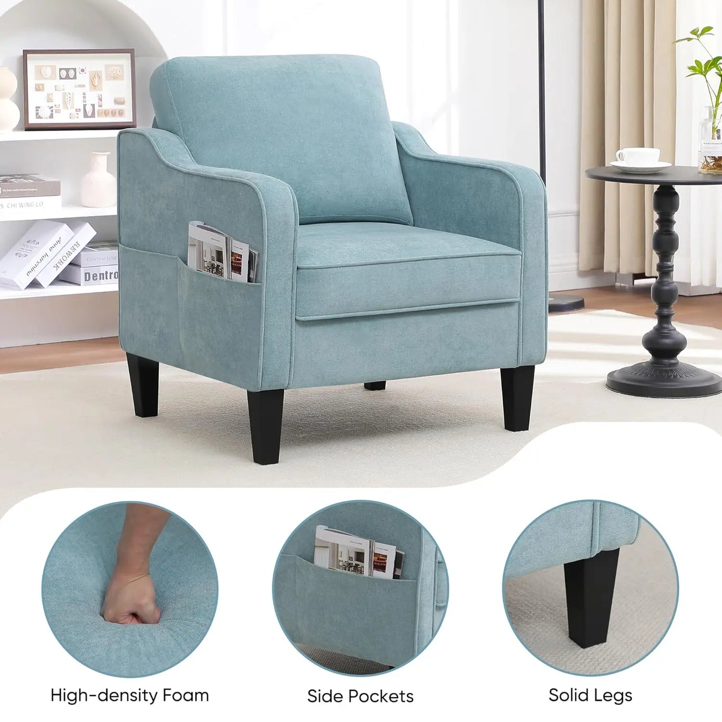 MOYU Accent Chair Living Room Modern Upholstered Armchair