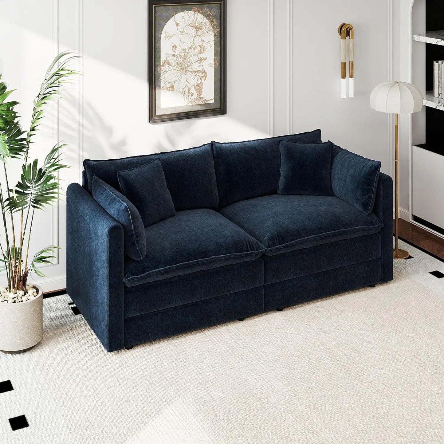 Modular Sectional Sofa Modern Convertible Loveseat Couch Living Room
