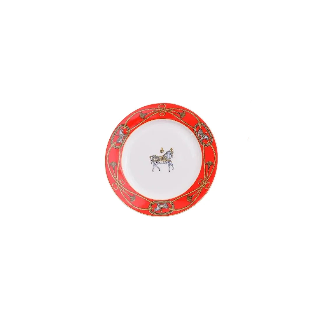 Light luxury bone china war horse western food plate personalized steak plate afternoon tea snack plate dinner plate coffee cup