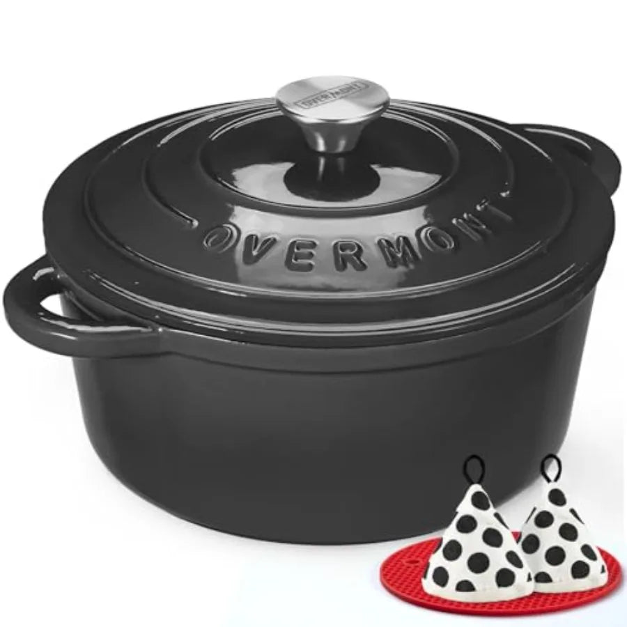 Enameled Cast Iron Dutch Oven Lid Includes Cookbook And Potholders
