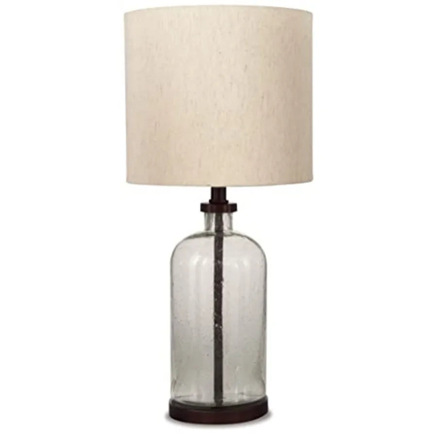 Bandile Modern Farmhouse 22.5" Seeded Glass Table Lamp, Bronze