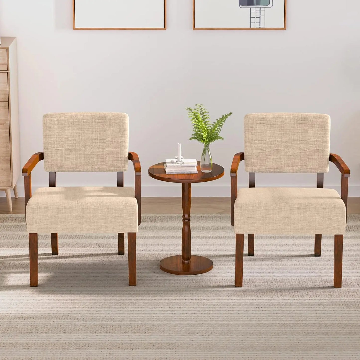 Accent Chair Set Of 2 With Table Living Room Chairs