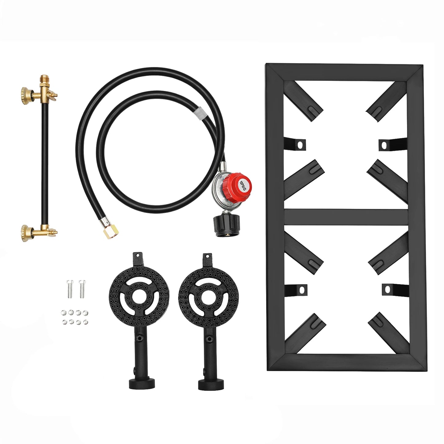 NONE 8000W Portable Camping Gas Stove Two Burner Regulator