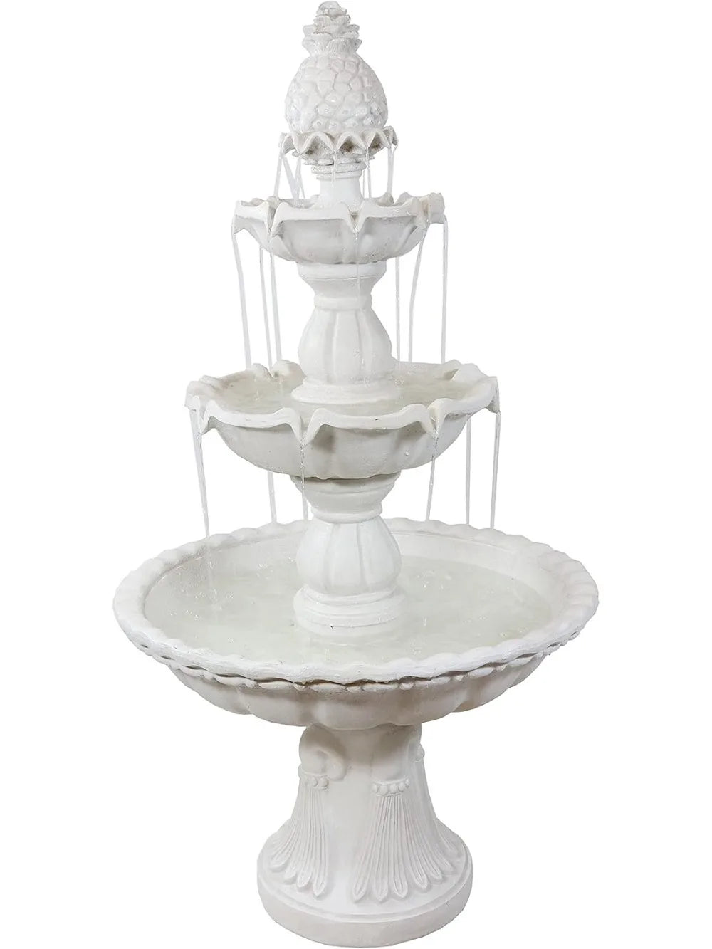 Welcome 3-Tier Water Fountain For Garden Outdoor Pineapple Topper
