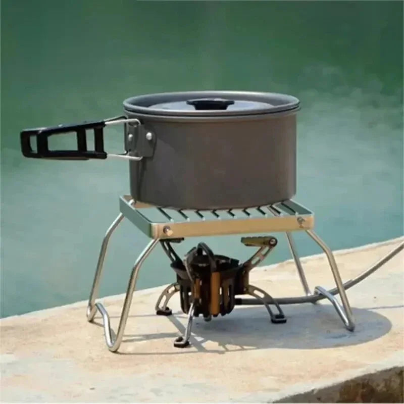 Outdoor Stainless Steel Stove Holder Camping Folding Rack