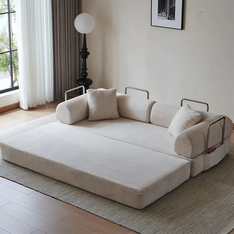 NONECN Corduroy Folding Convertible Sofa Bed Loveseat Sleeper