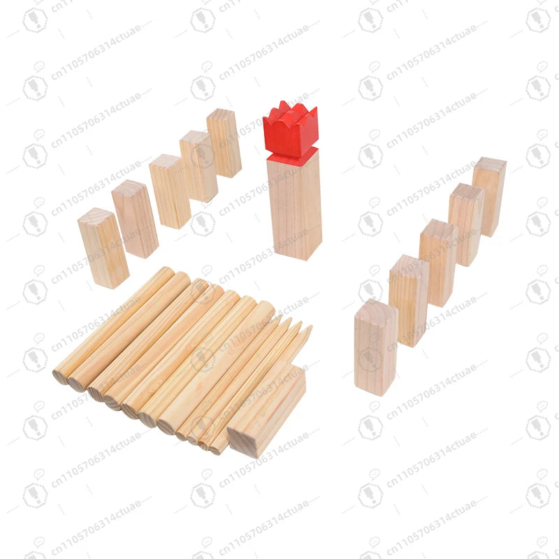Wooden Viking Kubb Game Set For Outdoor Gatherings