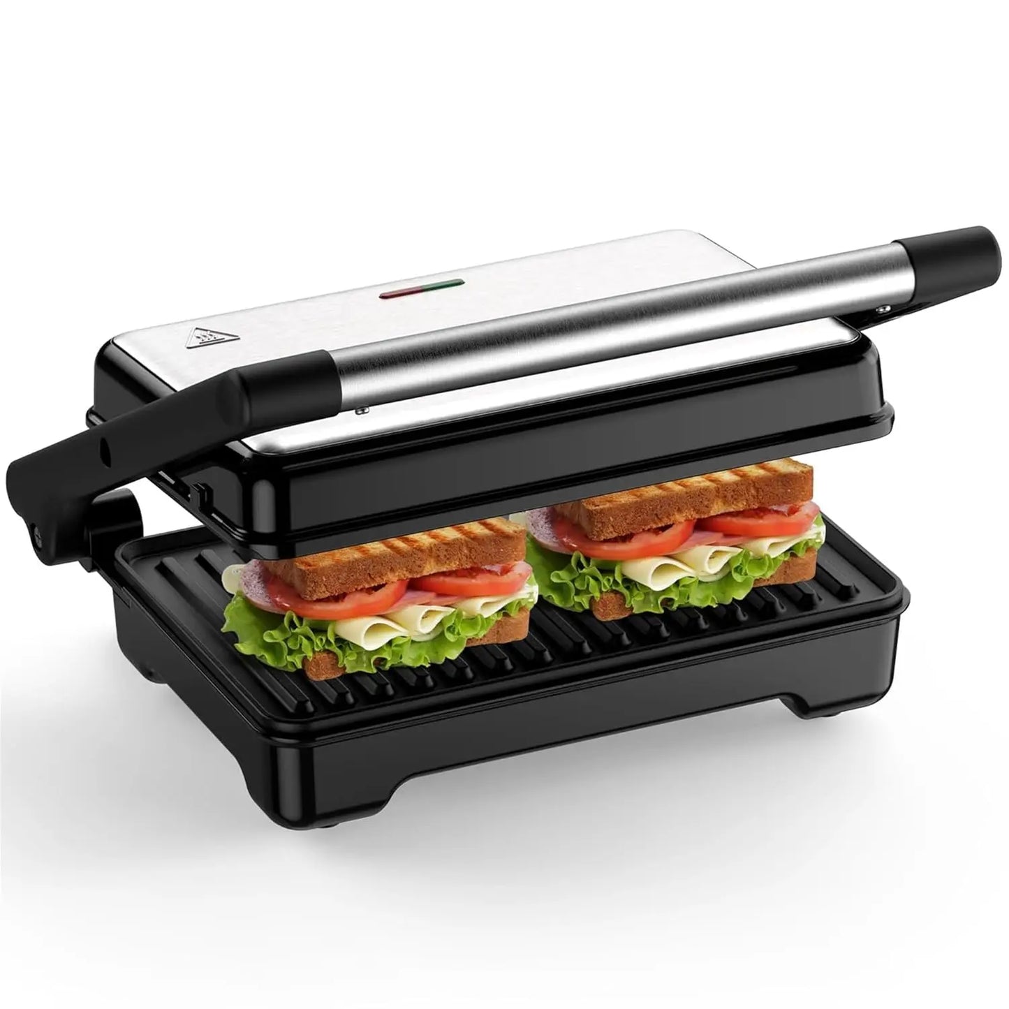 Panini Grill Press, 1200 W Sandwich Maker, Fits 2 Slices of Bread, 180-Degree Opening, Easy to Clean,Versatile Use