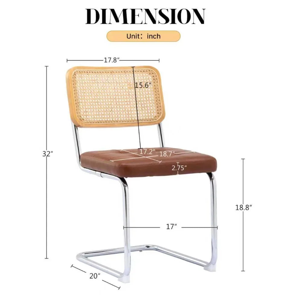 Mid Century Modern Dining Chairs Set Of 4 Faux Leather And Metal