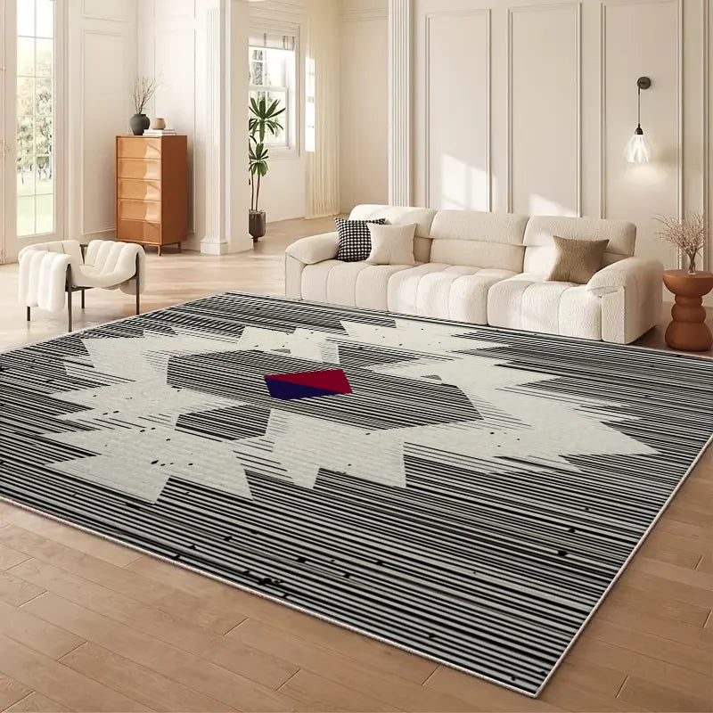 VIKAMA Moroccan Geometry Area Rug Wabi Sabi Living Room