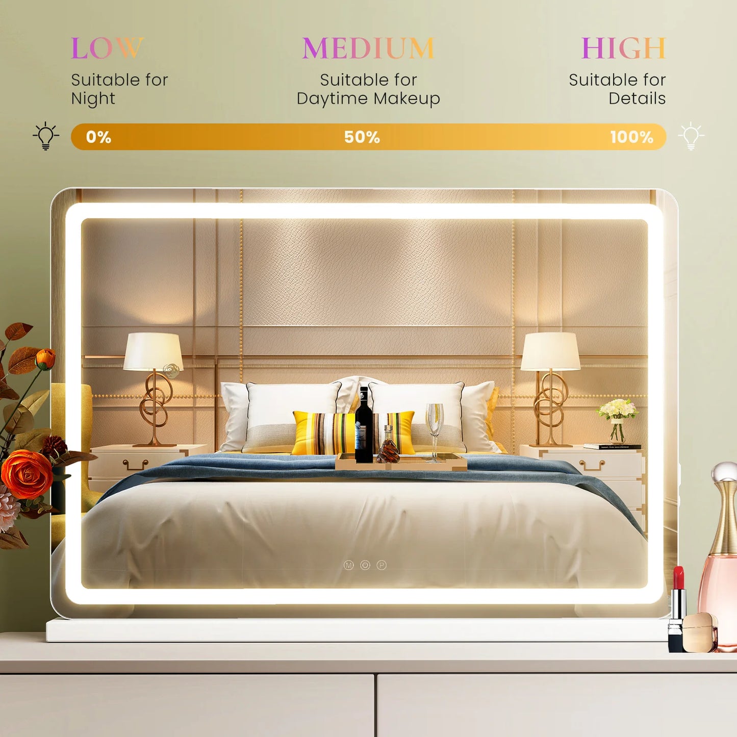 JHK LED Vanity Mirror With Lights Dimmable Memory Function