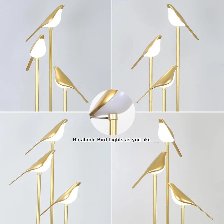 MDNG Modern Floor Lamp With Shelves And Adjustable LEDs