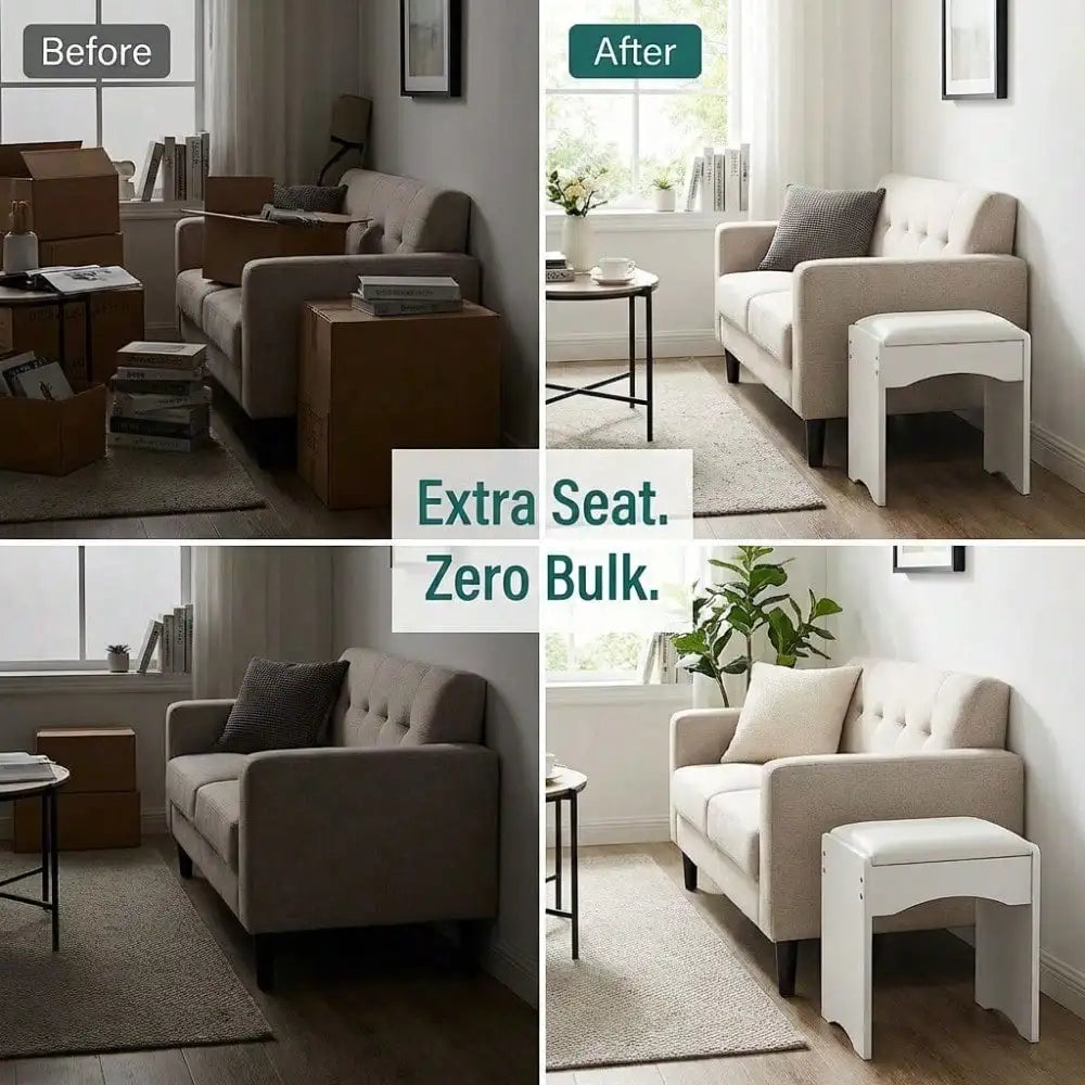 Multi Use Vanity Stool Dressing Chair Piano Bench Bedroom Footrest