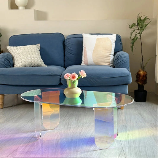 LUVODI Shatterproof Acrylic Coffee Table for Modern Living Rooms