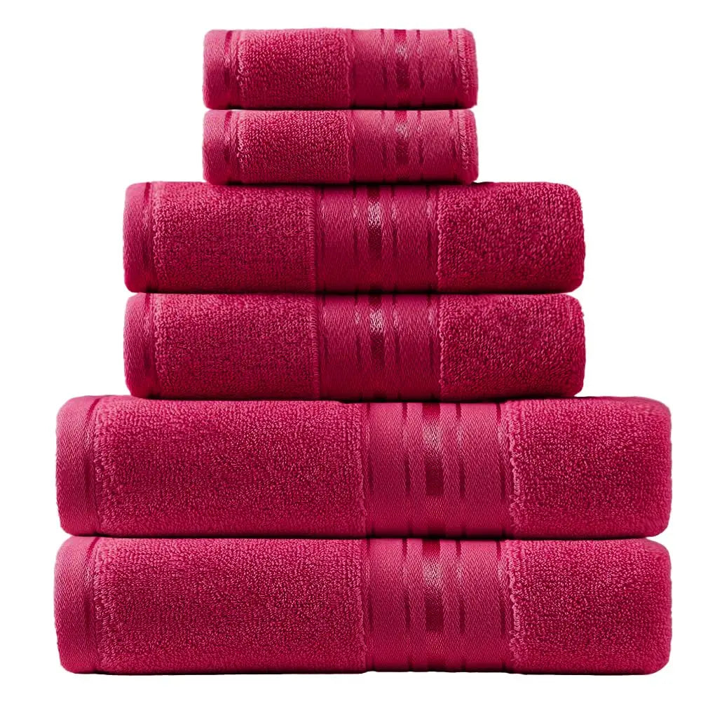 Luxury Six Piece Turkish Cotton Towel Set For Bathroom