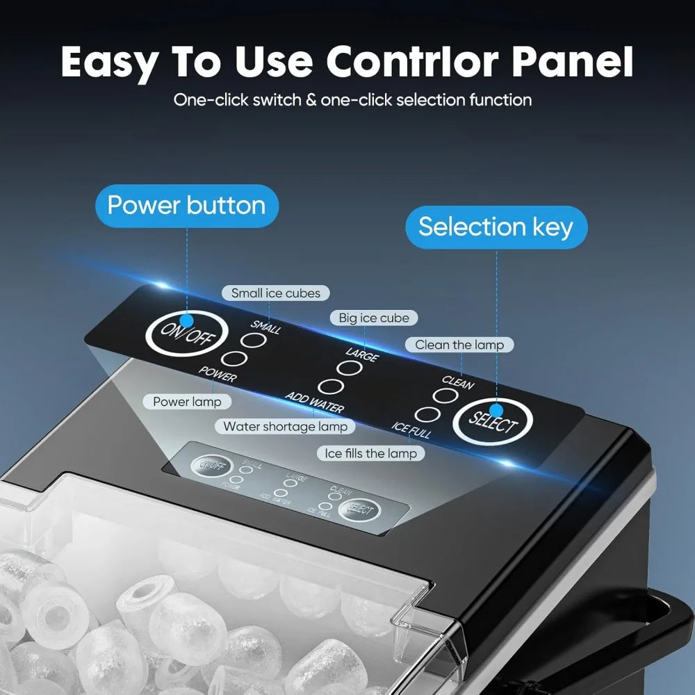 Portable Countertop Ice Maker Self-Cleaning For Home And Office