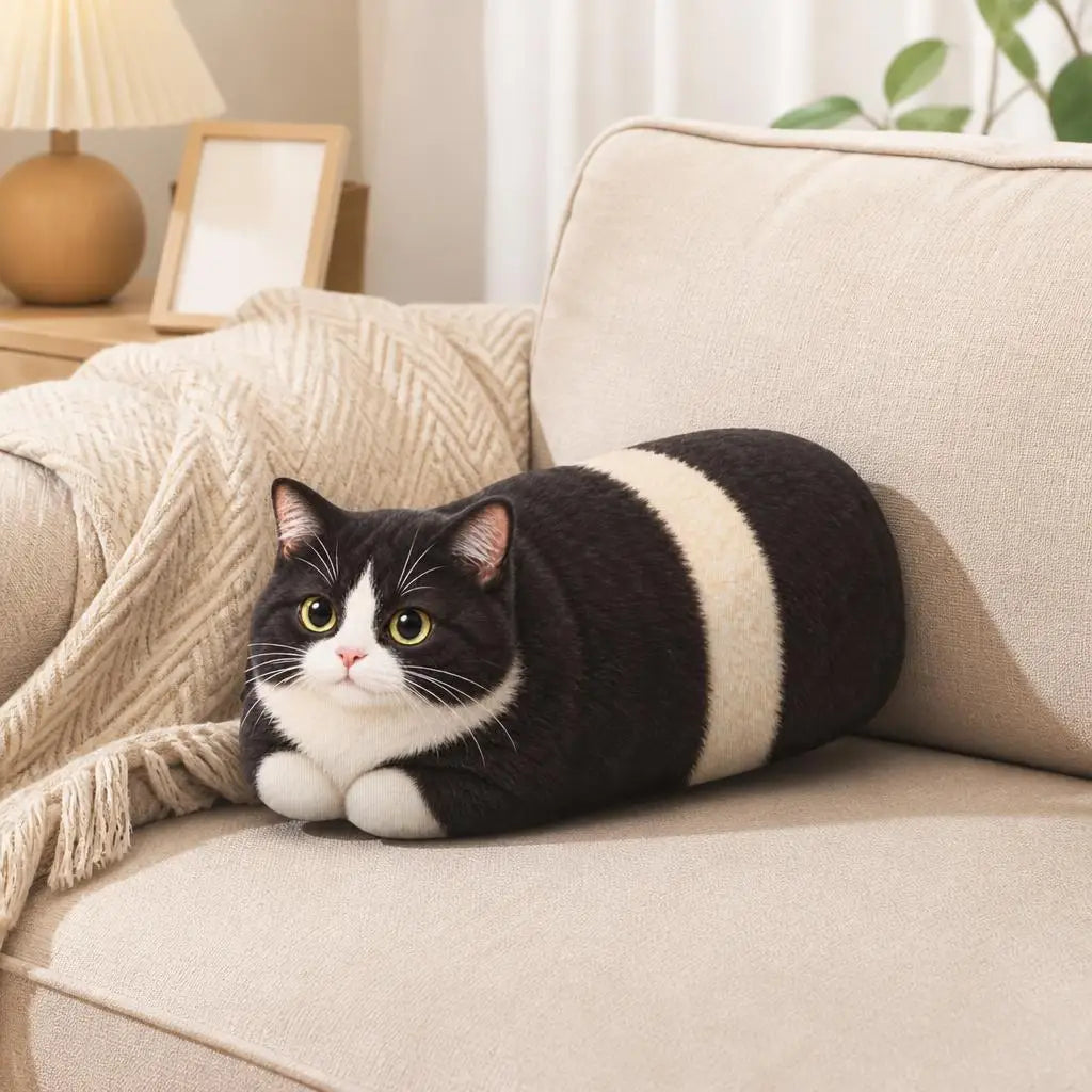 Cat Loaf Plush Pillow Cushion for Sofa and Cat Lovers